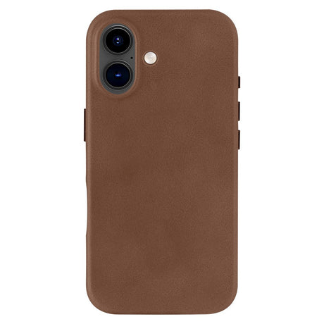 Dbramante1928 iPhone 16 Roskilde Deksel - 100 % Ekte Skinn - MagSafe-Kompatibel - Dark Tan