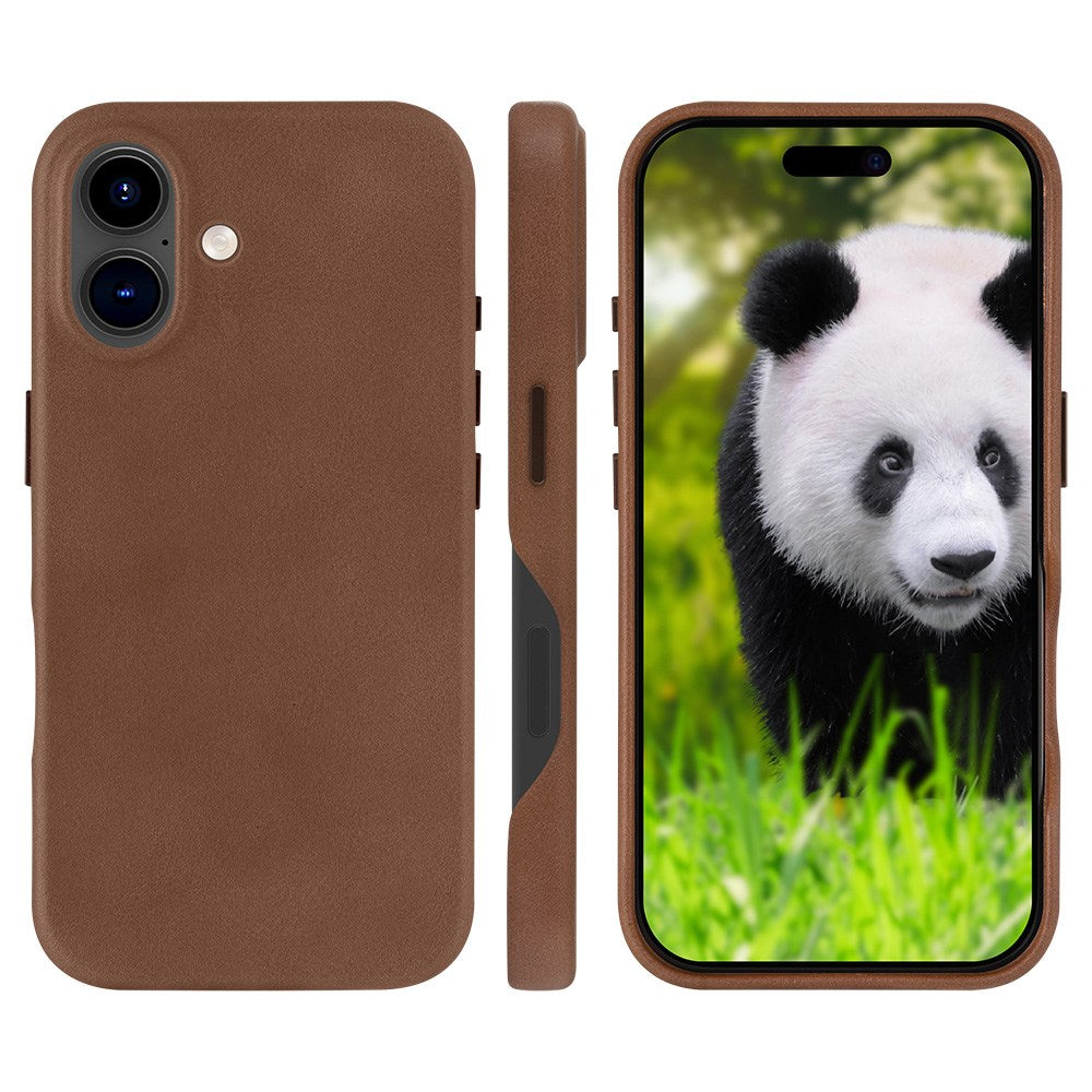 Dbramante1928 iPhone 16 Roskilde Deksel - 100 % Ekte Skinn - MagSafe-Kompatibel - Dark Tan