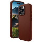 Dbramante1928 iPhone 16 Pro Roskilde Deksel - 100 % Ekte Skinn - MagSafe-Kompatibel - Dark Tan