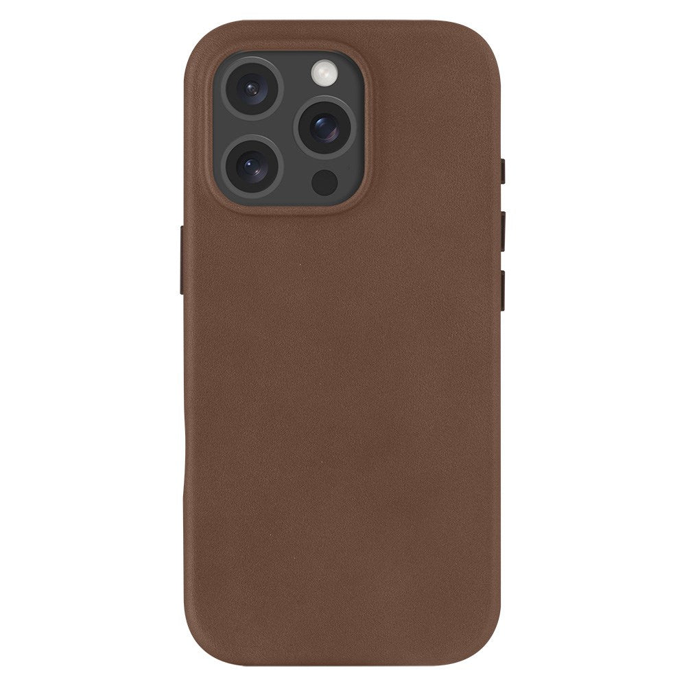 Dbramante1928 iPhone 16 Pro Roskilde Deksel - 100 % Ekte Skinn - MagSafe-Kompatibel - Dark Tan