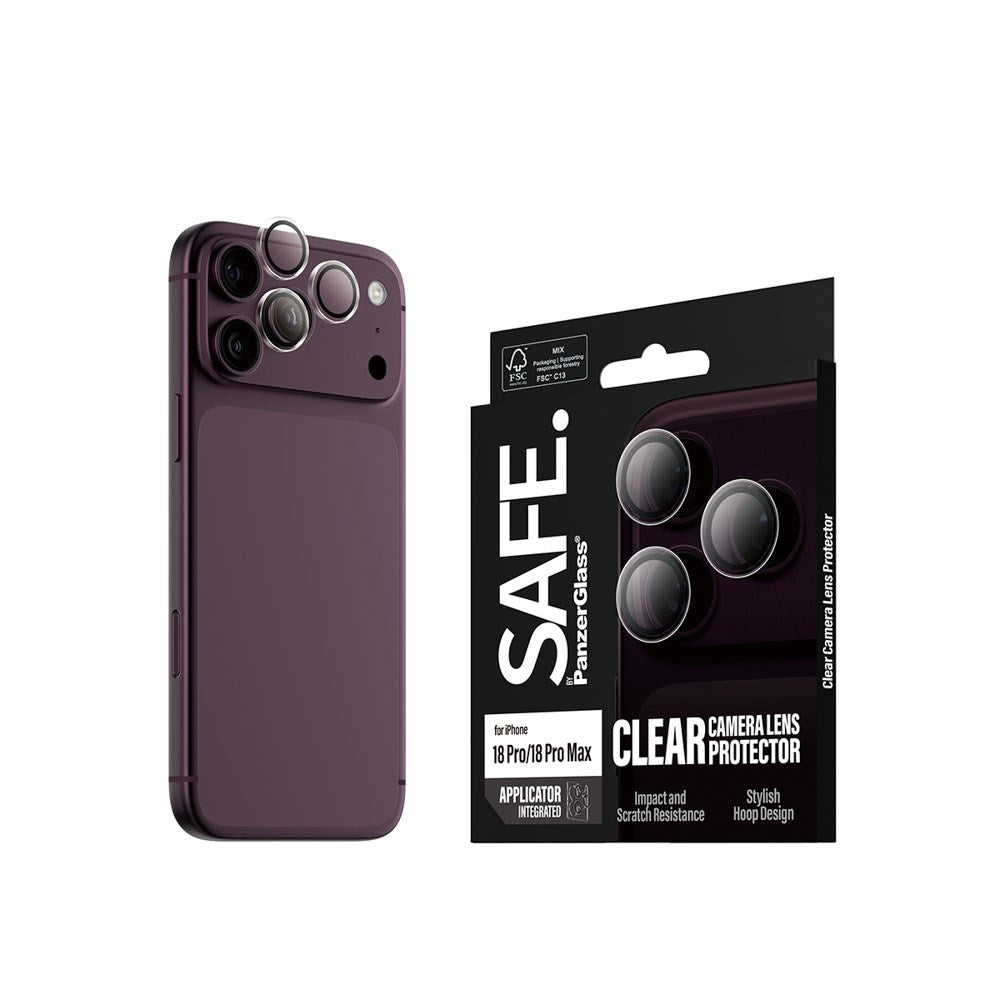iPhone 18 Pro / Pro Max Safe By PanzerGlass Kamerabeskyttelse - Resirkulert glass - Gjennomsiktig