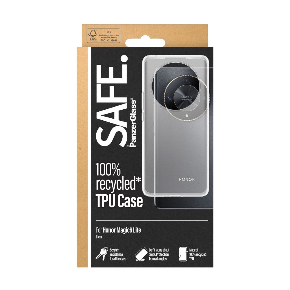 Honor Magic6 Lite Safe By PanzerGlass® Fleksibelt Plast Deksel - Gjennomsiktig