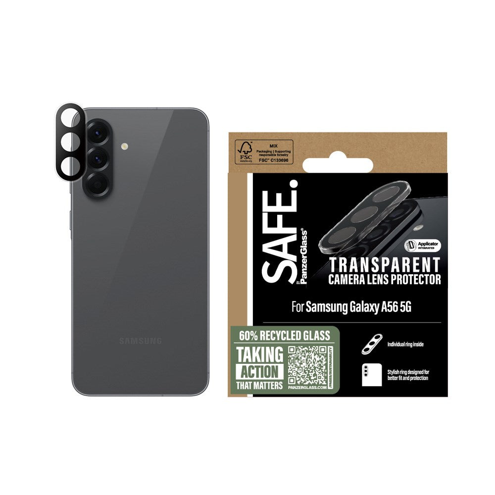 Samsung Galaxy A56 (5G) Safe By PanzerGlass Kamerabeskyttelse - Resirkulert glass - Gjennomsiktig