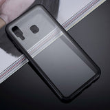 Samsung Galaxy A30 Magnetisk Deksel m. Glassbakside - Svart