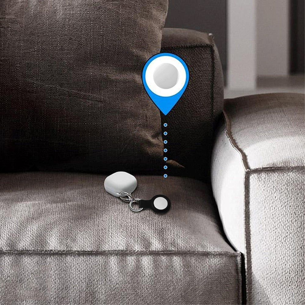 AirTag 1. & 2. Gen. Silikon Deksel med Rund Karabinhage - Svart