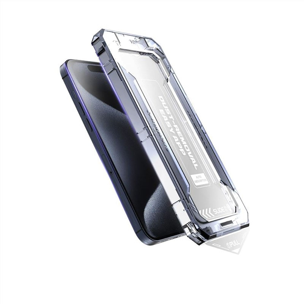 iPhone 16 Plus Mobile Origin Skjermbeskyttelsesglass m. Applikator - Gjennomsiktig / Svart Kant