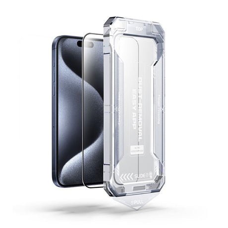 iPhone 16 Pro Mobile Origin Skjermbeskyttelsesglass m. Applikator - Gjennomsiktig / Svart Kant