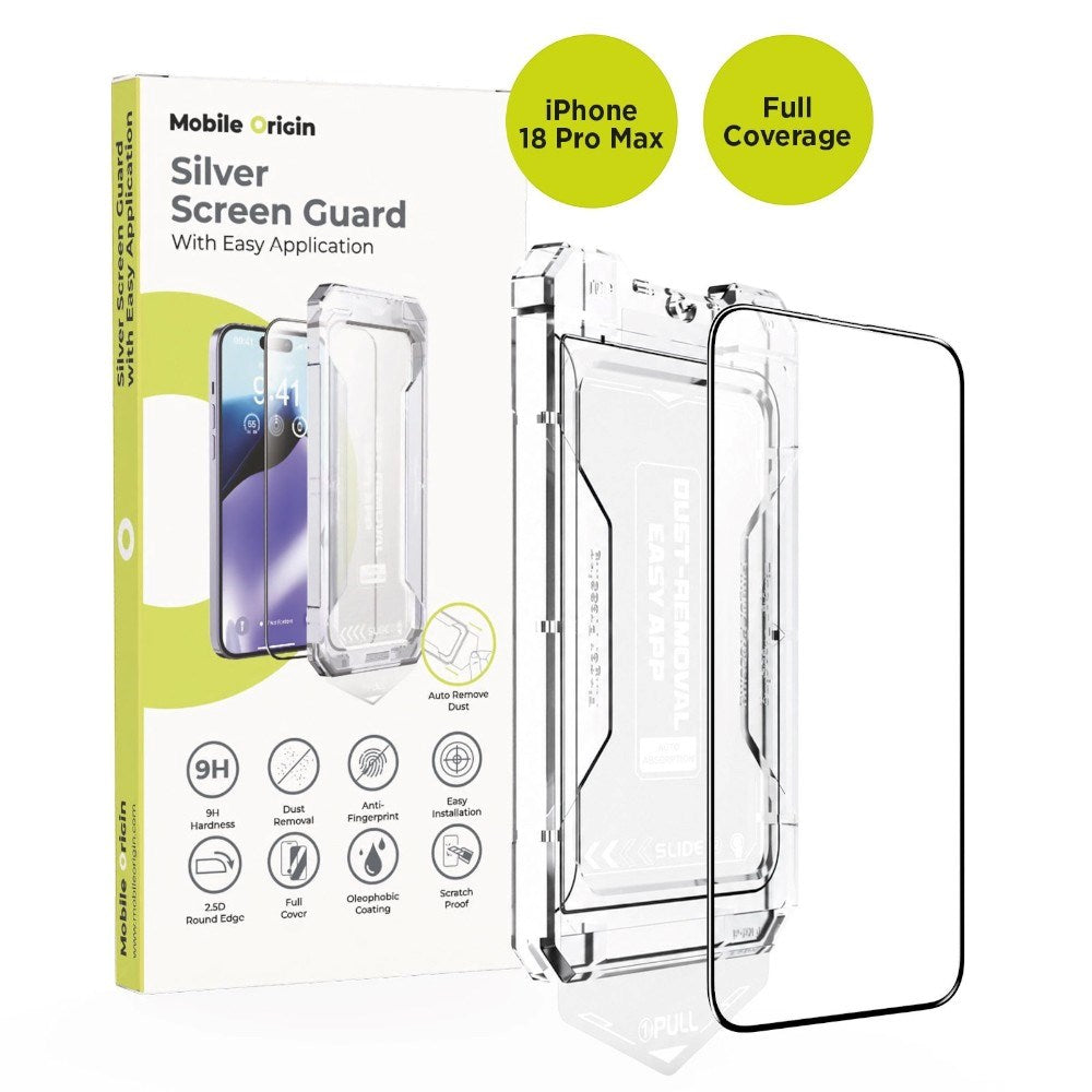 iPhone 18 Pro Max Mobile Origin Screen Guard Skjermbeskyttelsesglass med Easy Applicator - Gjennomsiktig