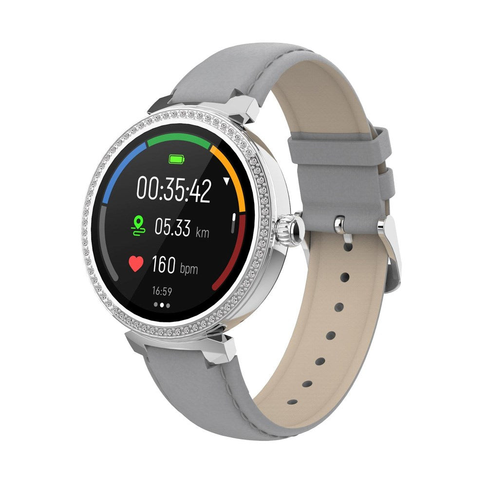 Denver SWC-342 Bluetooth Smartklokke med Helse- & Fitnesssporing - Kunstskinnrem - Sølv