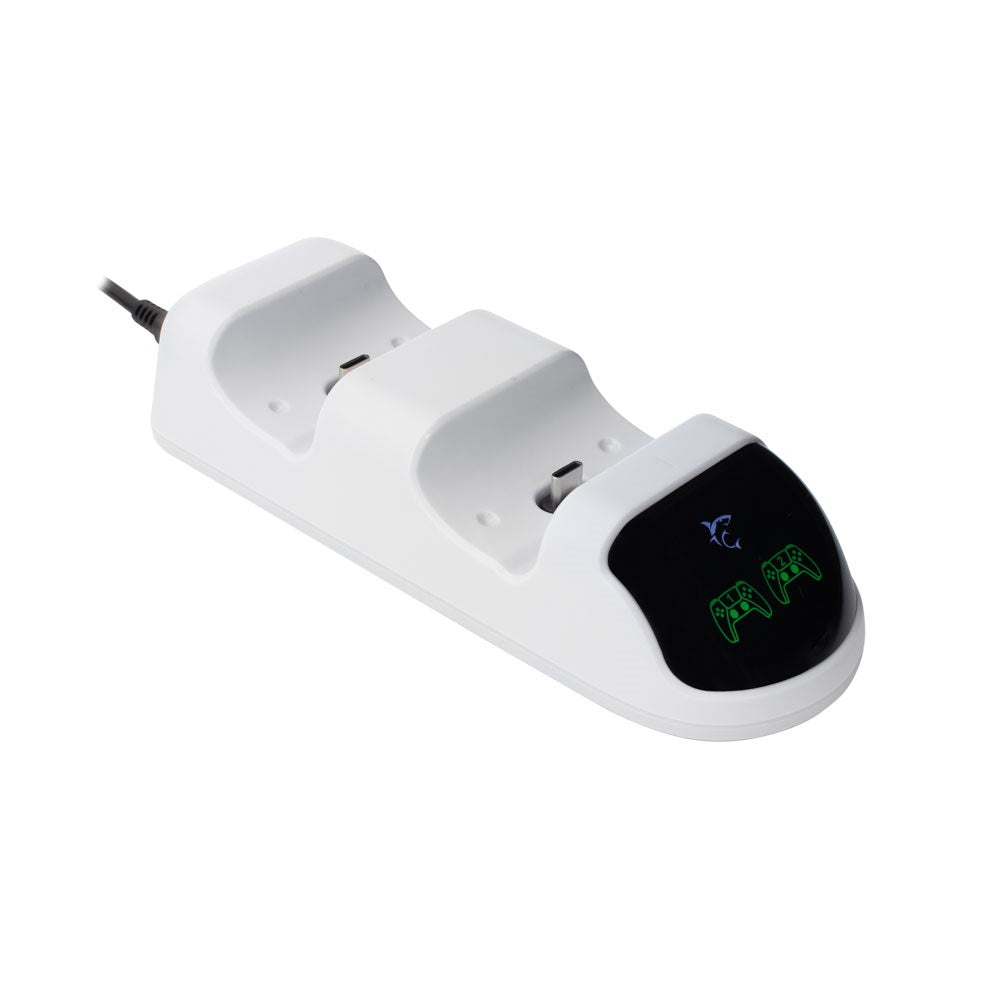 White Shark TAKEDOWN Ladestasjon for PS5 Controller – Hvit