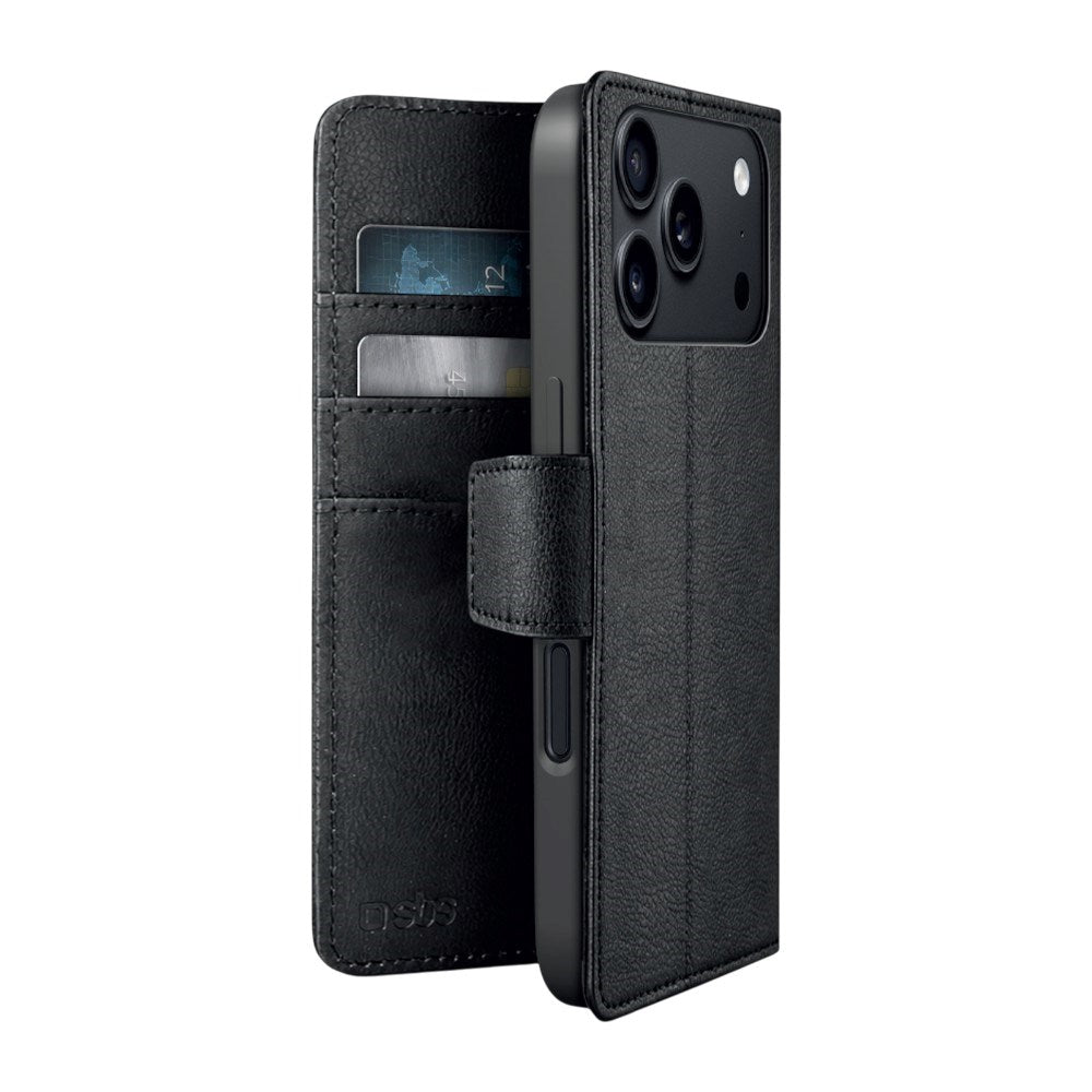 iPhone 18 Pro SBS Wallet Classic Mag Flip Deksel - MagSafe Kompatibel - Svart