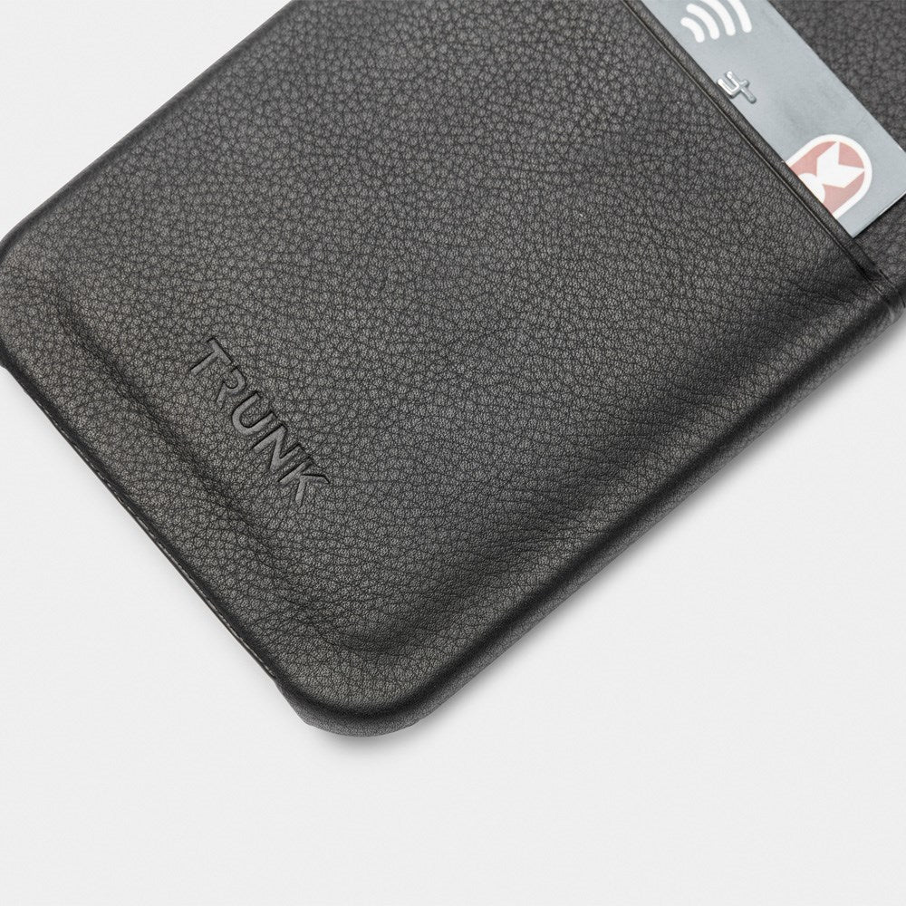Trunk iPhone 11 Pro / XS / X Ekte Skinn Deksel med Kortlomme - Svart