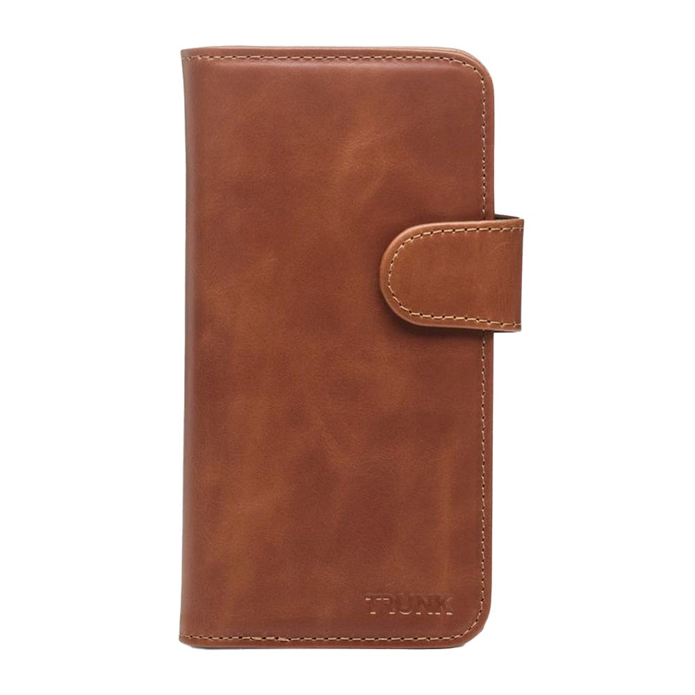 iPhone 13 Mini Trunk 2-i-1 Flip Deksel i Ekte Skinn m. Lommebok - Brun