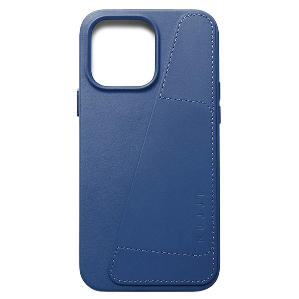 Mujjo iPhone 14 Pro Max Leather Wallet Deksel - Blå