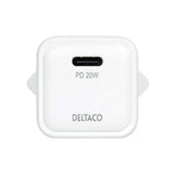 Deltaco Mini Vegglader m. USB-C PD 20W - Hvit