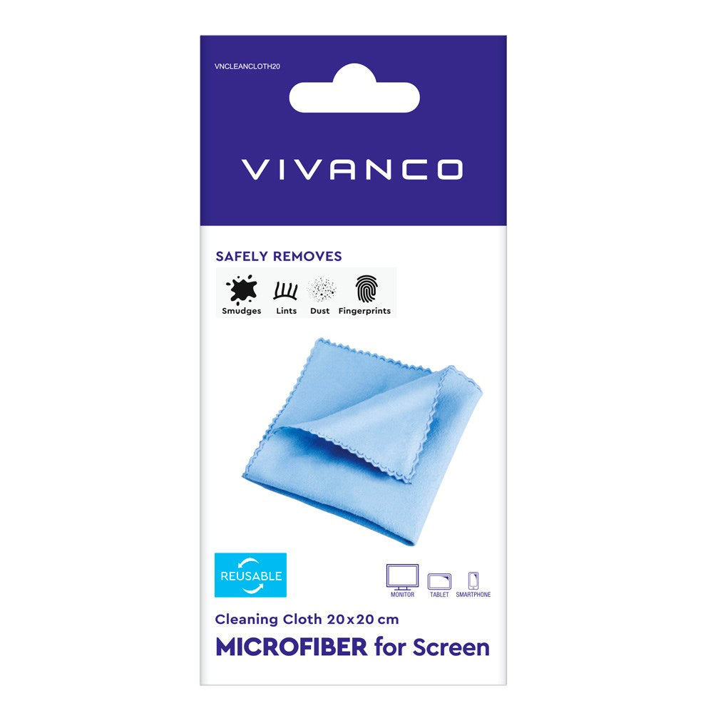 Vivanco Gjenbrukbar Mikrofiberklut 20x20 cm
