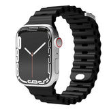 Vonmählen Apple Watch (38/40/SE/41/42mm) Wave Band Silikon Reim - Svart