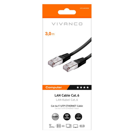 Nettverkskabel RJ45 Cat 6 M-M - 3m Svart
