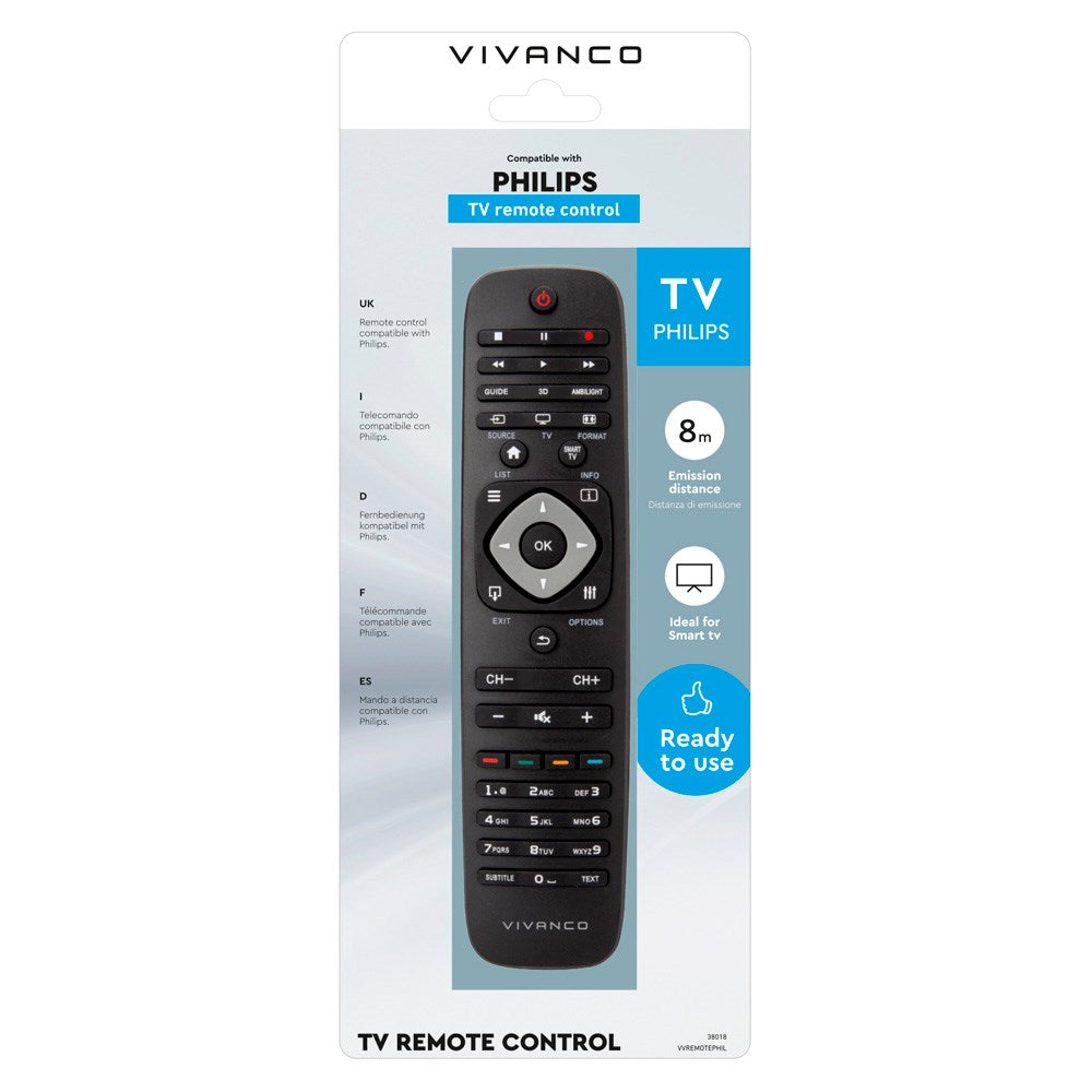 Vivanco Philips Fjernkontroll for TV - Svart