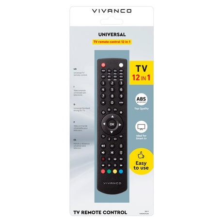 Vivanco Universalfjernkontroll for TV / Smart-TV / DVD-Spiller - Svart