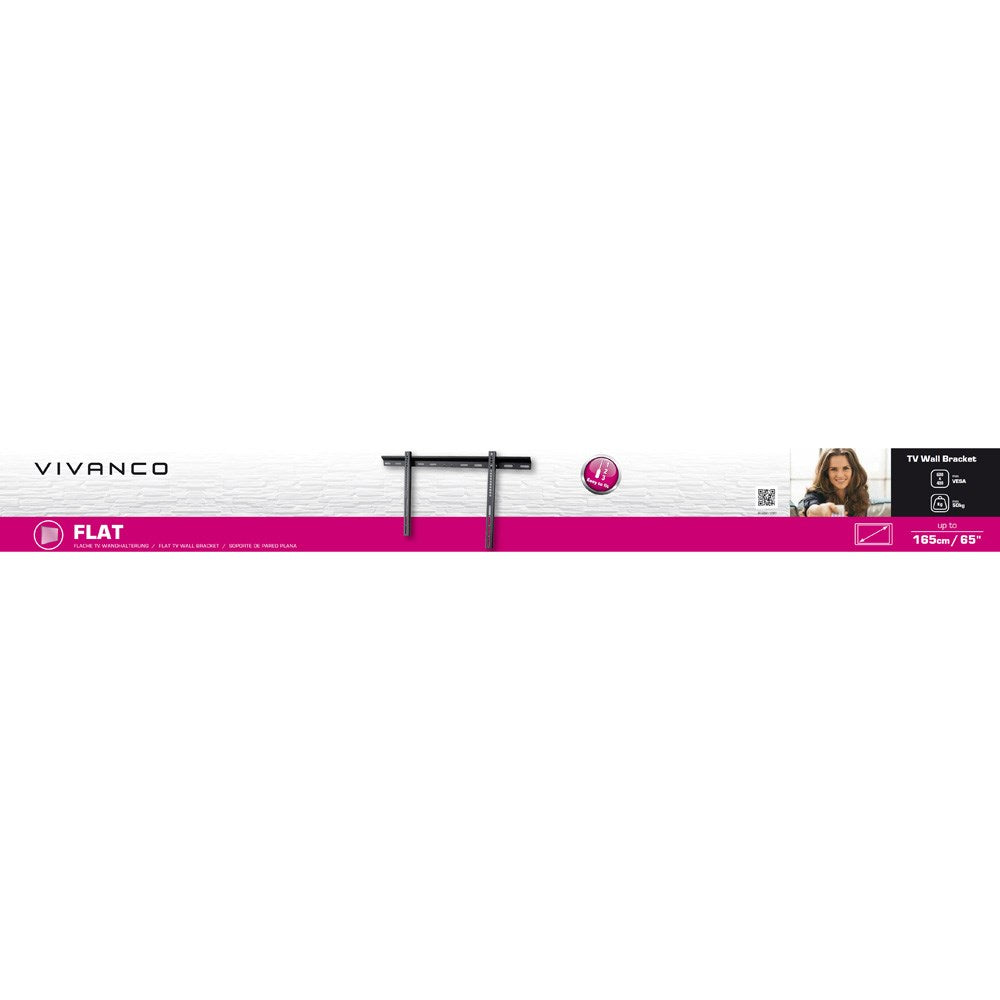 Vivanco Fast TV-Veggfeste for 50 kg / 65" - Svart