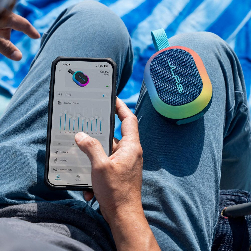 JLab Pop Bluetooth Høyttaler med Lys - Blå