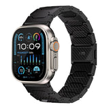 Apple Watch (42/44/SE/45/46/49mm) Just Mobile Ekte Karbonfiberstropp - svart