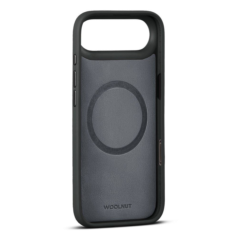 WOOLNUT iPhone Air Ekte Skinn Deksel - MagSafe Kompatibel - Svart