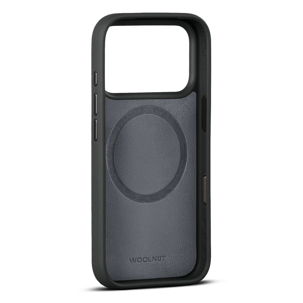 WOOLNUT iPhone 17 Pro Ekte Skinn Deksel - MagSafe Kompatibel - Svart