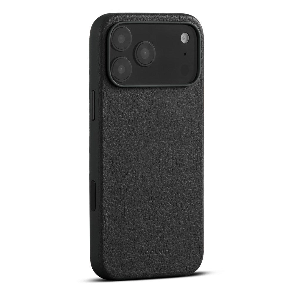 WOOLNUT iPhone 17 Pro Max Ekte Skinn Deksel - MagSafe Kompatibel - Svart