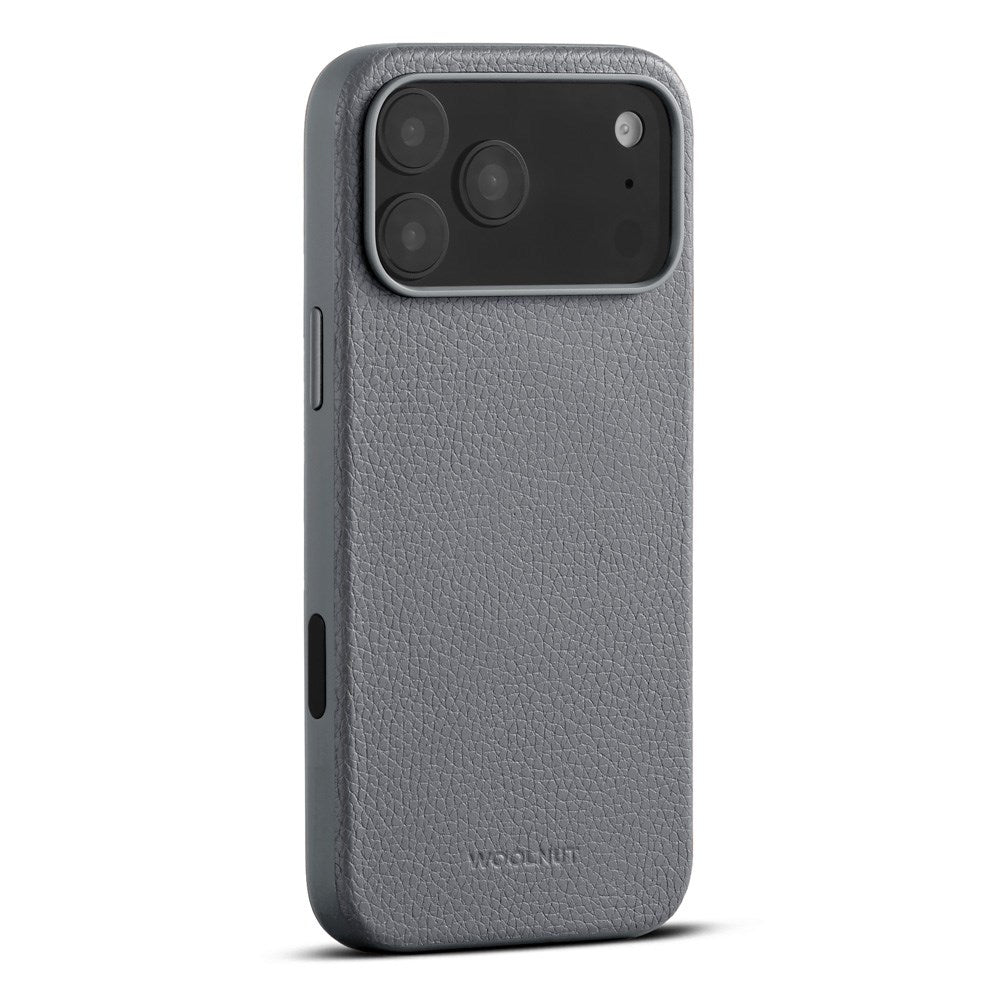 WOOLNUT iPhone 17 Pro Max Ekte Skinn Deksel - MagSafe Kompatibel - Grå