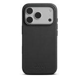 iPhone 18 Pro WOOLNUT Ekte Skinn Deksel - MagSafe Kompatibel - Svart
