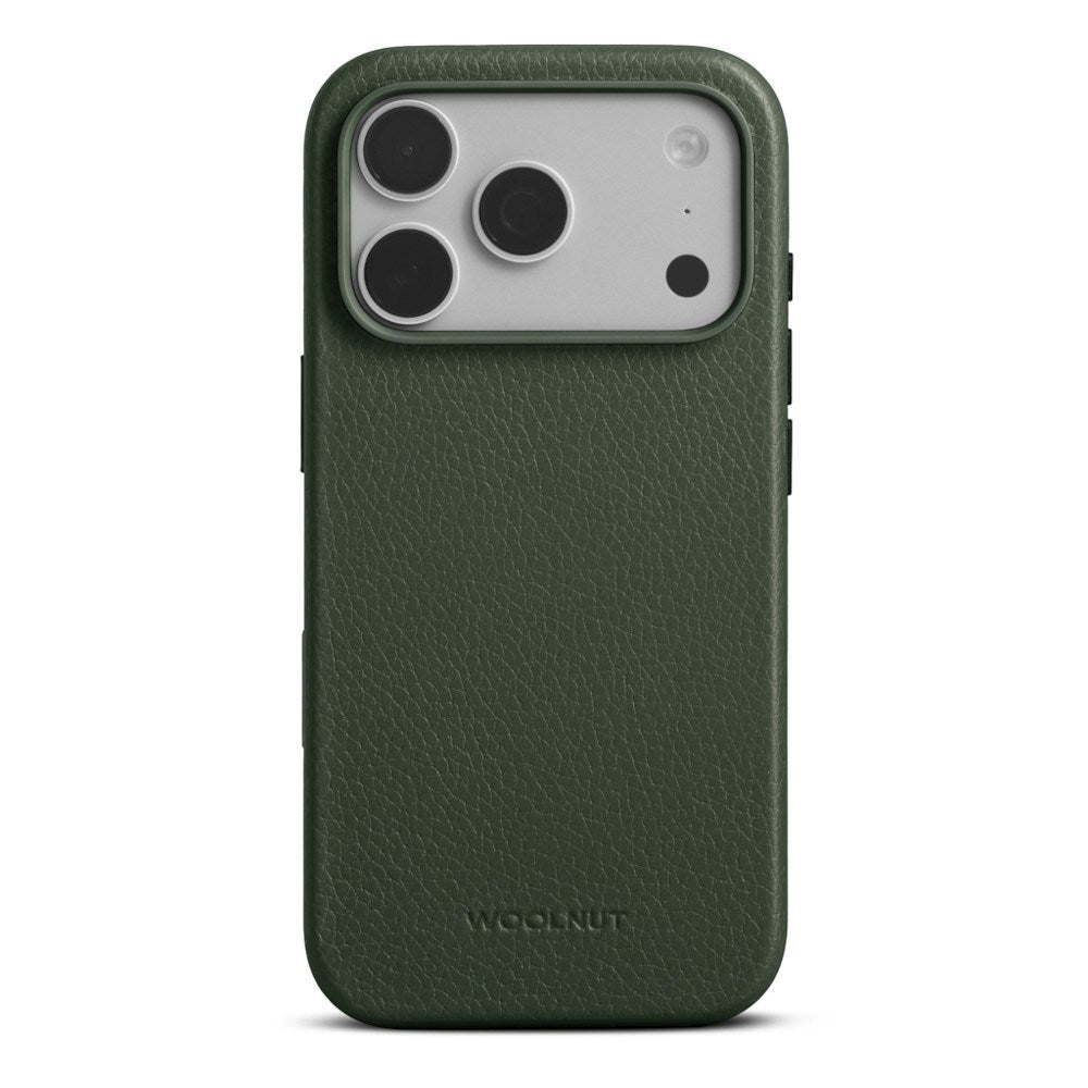 iPhone 18 Pro Max WOOLNUT Ekte Skinn Deksel - MagSafe Kompatibel - Grønn