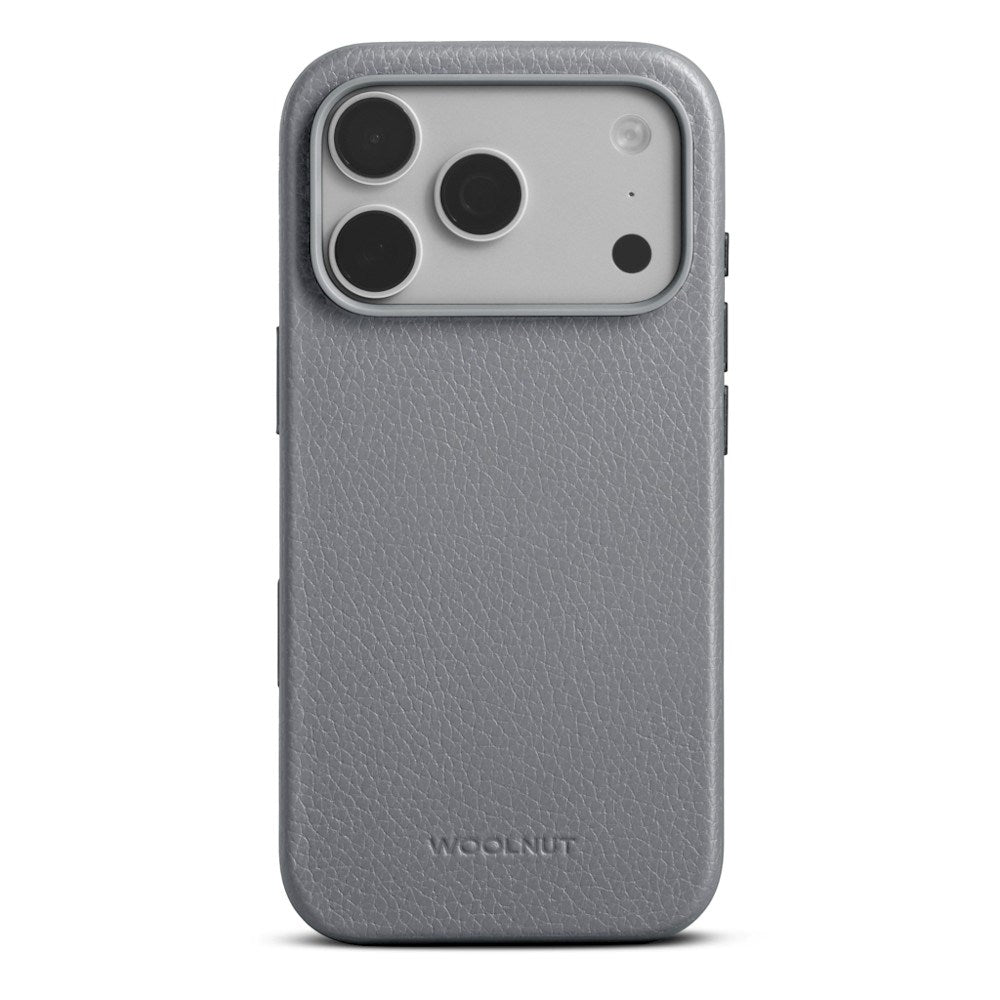iPhone 18 Pro WOOLNUT Ekte Skinn Deksel - MagSafe Kompatibel - Grå