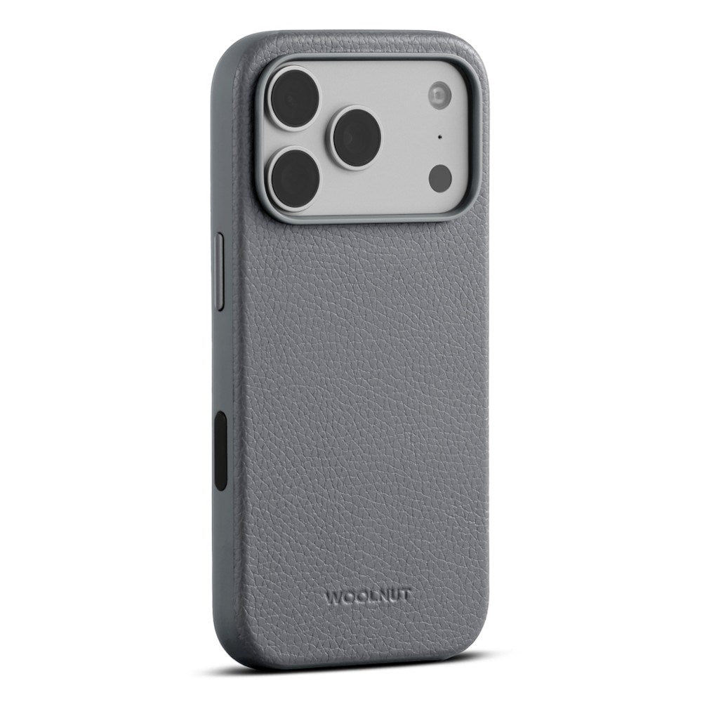 iPhone 18 Pro WOOLNUT Ekte Skinn Deksel - MagSafe Kompatibel - Grå