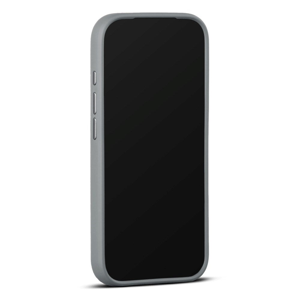 iPhone 18 Pro Max WOOLNUT Ekte Skinn Deksel - MagSafe Kompatibel - Grå