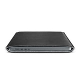 Woolnut MacBook Pro 16" M5/M4/M3/M2/M1 (2026-2021) Ekte Skinn Folio Sleeve - 27.5 x 37.5 cm - Svart