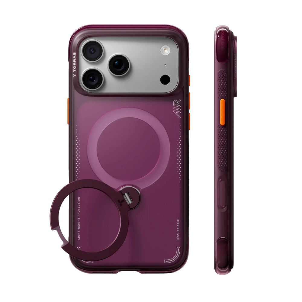 iPhone 18 Pro / 17 Pro TORRAS Ostand Q3 Air Deksel - MagSafe Kompatibel - Lilla