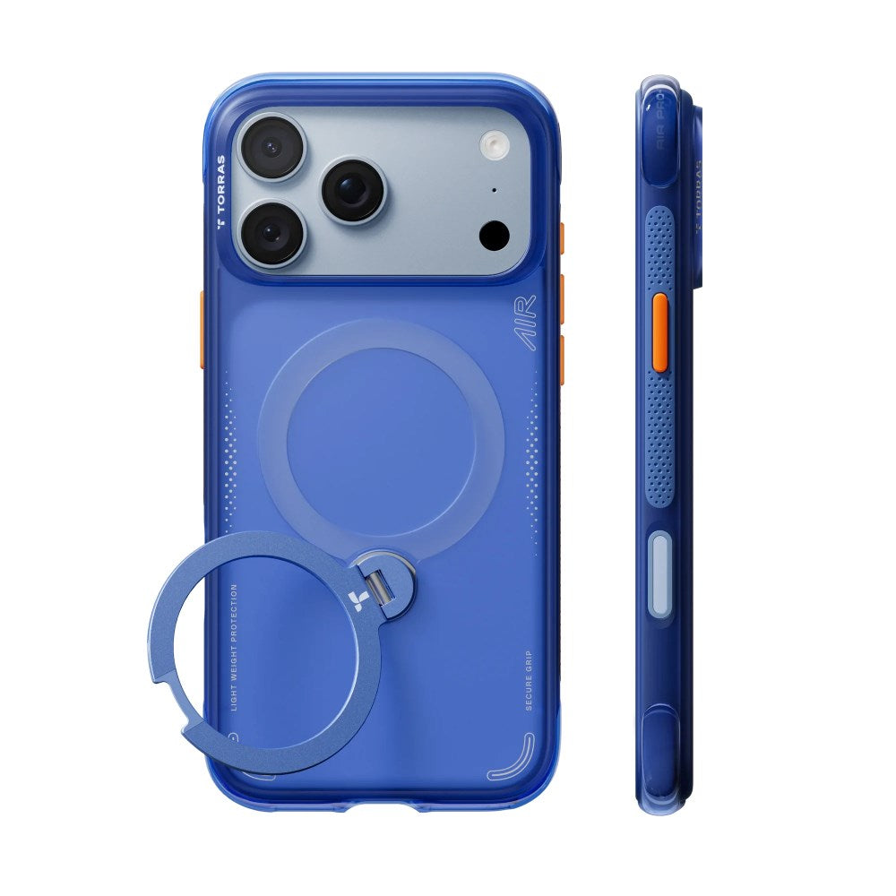 iPhone 18 Pro / 17 Pro TORRAS Ostand Q3 Air Deksel - MagSafe Kompatibel - Arctic Blue
