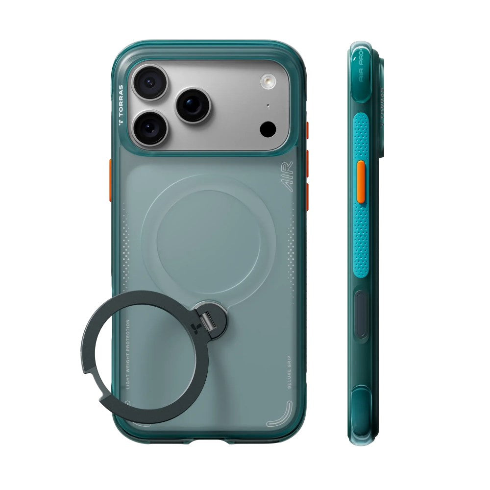 iPhone 18 Pro / 17 Pro TORRAS Ostand Q3 Air Deksel - MagSafe Kompatibel - Grønn