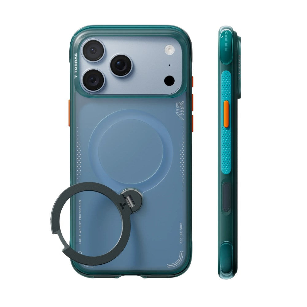 iPhone 18 Pro / 17 Pro TORRAS Ostand Q3 Air Deksel - MagSafe Kompatibel - Grønn