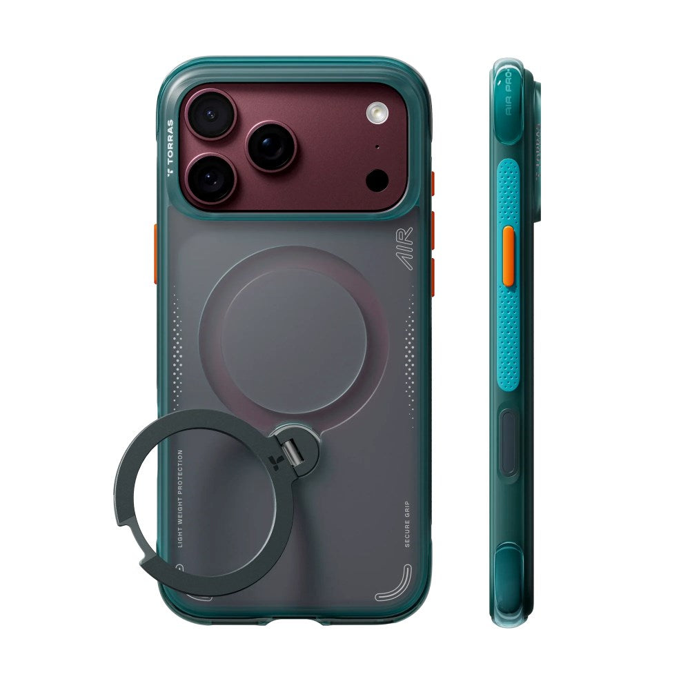 iPhone 18 Pro / 17 Pro TORRAS Ostand Q3 Air Deksel - MagSafe Kompatibel - Grønn