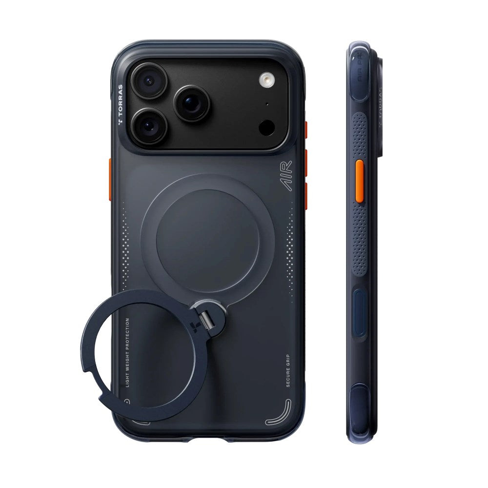 iPhone 18 Pro / 17 Pro TORRAS Ostand Q3 Air Deksel - MagSafe Kompatibel - Deep Blue