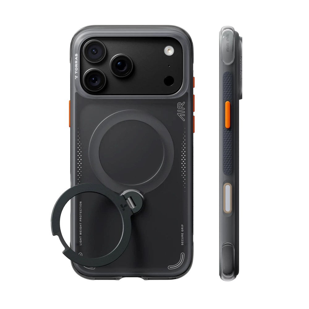 iPhone 18 Pro Max / 17 Pro Max TORRAS Ostand Q3 Air Deksel - MagSafe Kompatibel - Svart