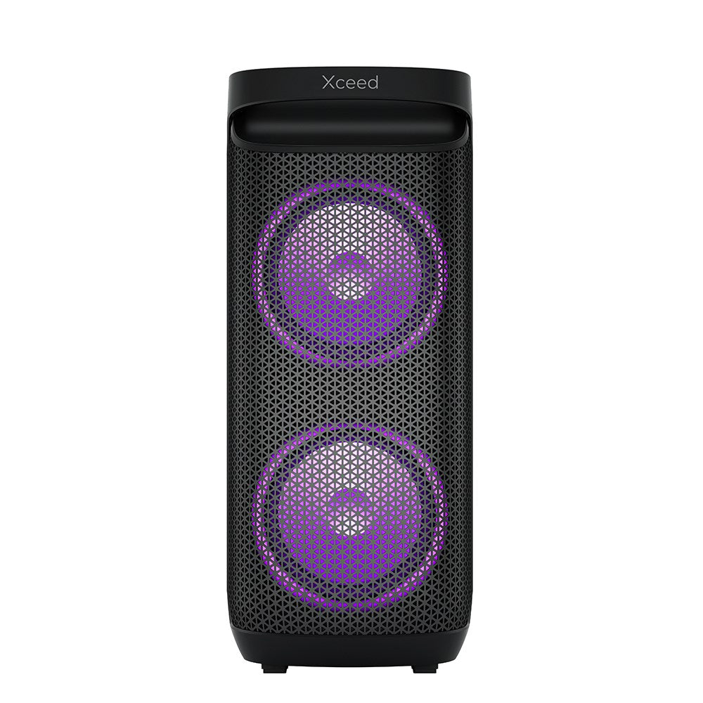Xceed Sound 10" Bluetooth Høyttaler med Trådløs Mikrofon & Lysshow - svart